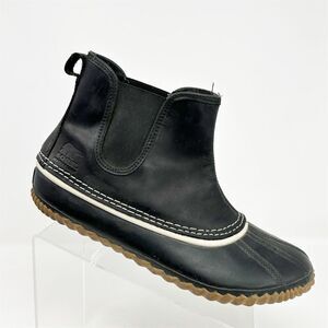 Sorel Women's Out N About Chelsea Black Waterproof Slip On Boots Size 11